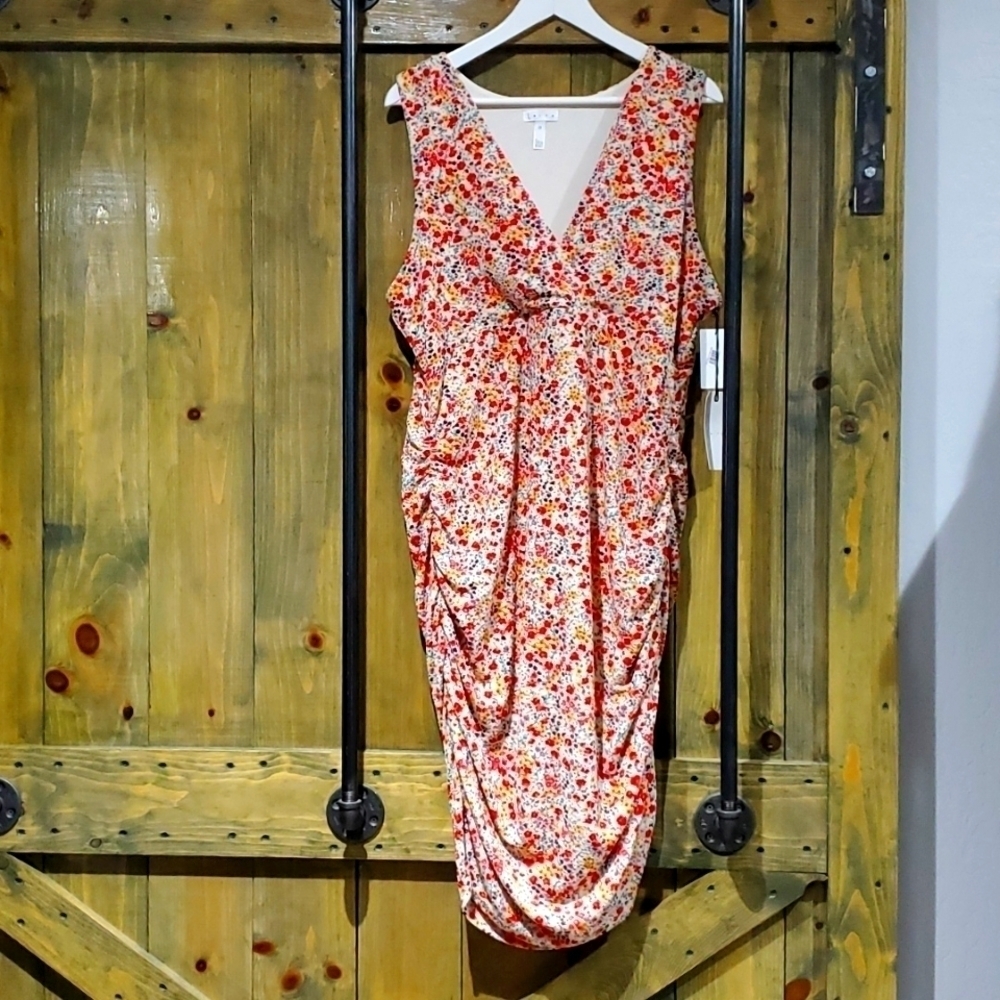 NORDSTROM LEITH FLORAL DRESS WIRH STRETCH SIZE 2X PLUS SIZE